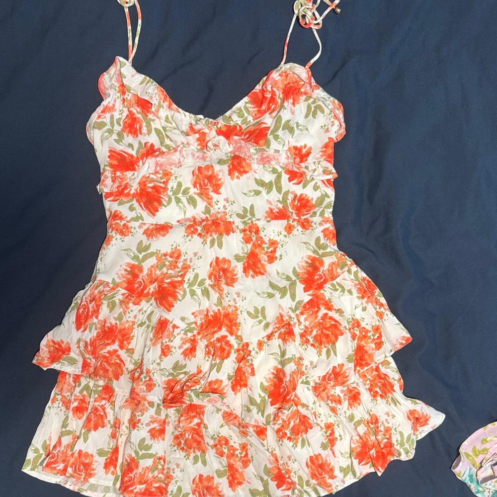 Angel Biba Floral Ruffle Mini Dress